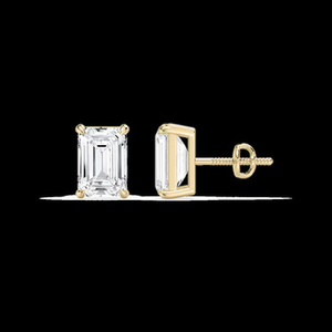 Boucles d'oreilles en or massif 14 carats, serties de diamants de laboratoire de taille ronde, certifiés IGI et GAI, 0,5 carats, coupe EF/VS, classique, à quatre griffes - Product Image 4