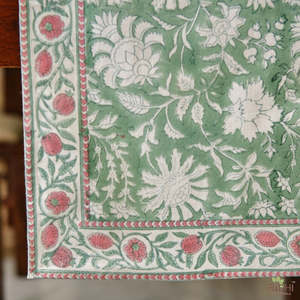Wholesale 100% Pure Cotton Indian Hand Block Floral Printed Luxury Border Design Table Runner-Custom Color Size for Weddings - Product Image 4