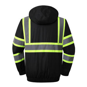 Customized Reflective High Visibility Men's Safety Work Wear Zipper <b>Jacket</b> Reflective Night Glow <b>Hi</b> <b>Vis</b> Workwear <b>Jacket</b> - Product Image 2