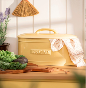 Rustic Farmhouse Bread <b>Box</b> | Cream Corrugated Metal <b>with</b> Wooden <b>Lid</b> | Wholesale Kitchen <b>Storage</b> Container - Product Image 6