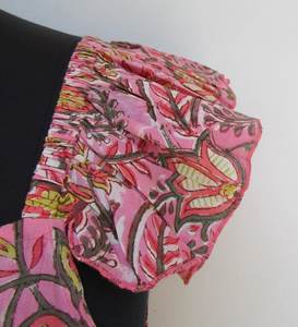 Vestido maxi de mujer con estampado floral hecho a mano indio, vestido Maxi con escote cuadrado y correa trasera - Product Image 3