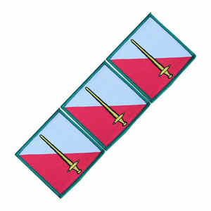 Regimiento Personalizado Verde Rojo Bordado Hombro Títulos Par de Hierro TRF Insignias - Product Image 4