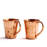 Beat Quality Set pour deux tasses en cuivre noir enduit martelé conception incroyable fabriqué en inde cuivre moscou mules tasses à bière