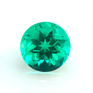 BIRON Hydrothermal 2mm-5mm Colombian Green Round Shaped Heart Cut Lab Grown Emerald Synthetic Gemstone - Product Image 1