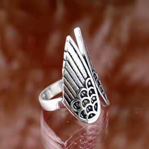 Fashion Hot Feather Wing <b>Couple</b> Brass <b>Ring</b> Vintage Silver Plated <b>Ring</b> Hip hop Opening Angel Wing <b>Rings</b> Wholesale <b>Ring</b> For Women - Product Image 2
