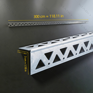 Promotion : Cornière de finition en acier galvanisé perforée à trous triangulaires pour enduit et construction d'angles - Product Image 3