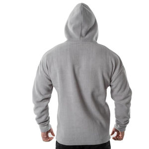 Sweat à capuche zippé gris clair uni personnalisé confortable et respirant sweats à capuche zippés fabricant de sweats à capuche professionnels à la mode - Product Image 6