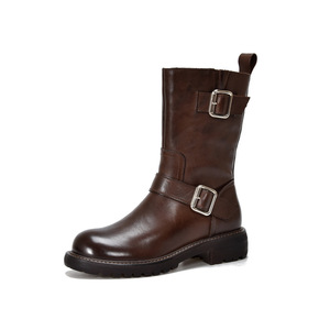 Bottes élégantes en cuir pour femmes, hauteur genou, talon carré, fermeture éclair latérale, bottes hautes tendance pour femmes, bottes cuissardes extensibles pour femmes - Product Image 4