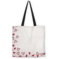 Sac à bandoulière pour femme, sac de shopping de qualité supérieure, en toile de coton teinte écologique, imprimé sur toute la surface, avec poignée en ruban noir, pour usage quotidien