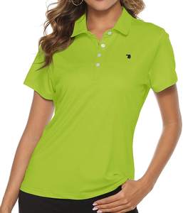 เสื้อกอล์ฟผู้หญิงทรงสลิมฟิตแบบลำลอง ออกแบบตามสั่ง OEM ระบายอากาศได้ดี ป้องกันรอยยับ แห้งเร็ว ปักโลโก้สำหรับสวมใส่ - Product Image 5