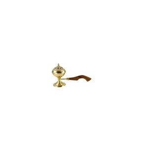 Brûleur d'encens en laiton chrétien le plus vendu avec manche en bois Brûleur d'encens pour la maison Temple Decor Solid - Product Image 1