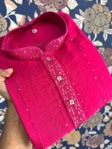 Jacquard en coton épais avec broderie lourde et pyjama en coton Raymond - Product Image 2