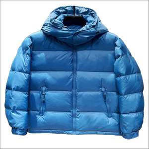 Veste bomber bleue à capuche pour homme - Vente chaude - Hiver - Chaude - Style urbain - Fermeture éclair - Service OEM - Vêtements d'extérieur - Product Image 1