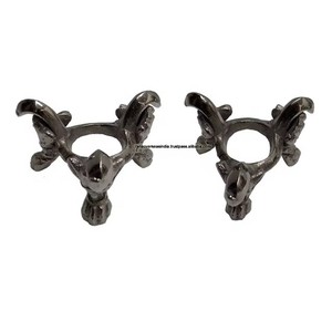 Soporte de exhibición de esfera de huevo de Metal en tono plateado de tres patas soporte de bola de cristal decorativo - Product Image 6