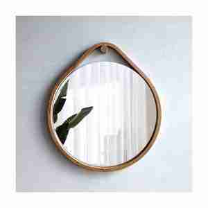 Espejo de baño hecho a mano más vendido marco de madera redondo decorativo exportador indio con alta calidad - Product Image 2