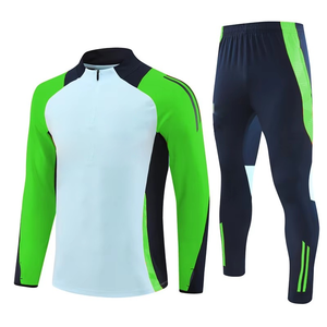 Chándal atlético para hombre, conjunto de bloques de color, chaqueta con cremallera y Jogger, ropa deportiva de dos piezas, traje de entrenamiento de gimnasio, diseño de logotipo personalizado - Product Image 2