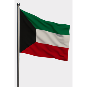 Drapeau du Koweït pour l'extérieur, imprimé numériquement avec mât en aluminium - Product Image 1