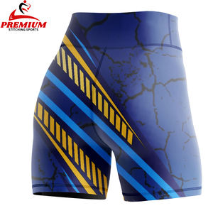 Shorts de sport pour femmes en gros, shorts d'été sublimés, respirants, à séchage rapide, froncés, taille haute élastique, push-up, yoga, gym - Product Image 2