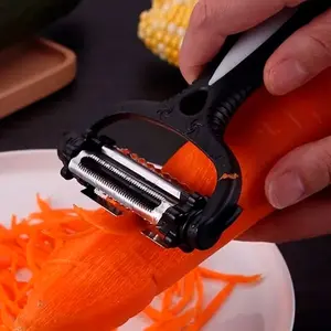Éplucheur et râpeur 3-en-1 Myrva, lame en acier inoxydable, manche en plastique, outil de cuisine manuel pour fruits et légumes - Product Image 3