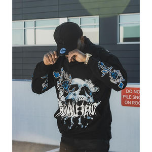 Thermal Premium de alta calidad de gran tamaño Dtf impreso sudaderas con capucha sin cordón hombres Unisex personalizado serigrafía jerseys Sudadera con capucha - Product Image 4