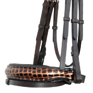 Brida de caballo de cuero de alta calidad, brida de cuero genuino con brida de caballo de salto acolchada suave en marrón - Product Image 5