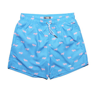 กางเกงขาสั้นชายหาดลำลองของผู้ชายสำหรับฤดูร้อนมีเชือกผูกทำจากโพลีเอสเตอร์มีหลายสีให้เลือกติดโลโก้ตามสั่ง - Product Image 1