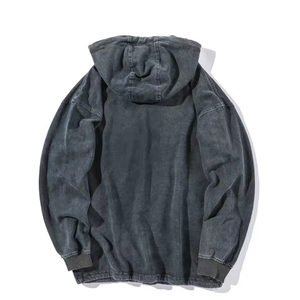 Sweats à capuche oversize personnalisés High Street pour hommes, lavage à l'acide, broderie, impression sérigraphique, polaire, faible MOQ pour sweats à capuche d'hiver pour hommes - Product Image 2