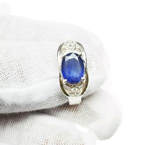 แหวนผู้หญิงพลอยแทนซาไนต์ธรรมชาติ December birthstone Valentine ต่างหูแฮนด์เมด925แหวนเงินสเตอร์ลิง - Product Image 2