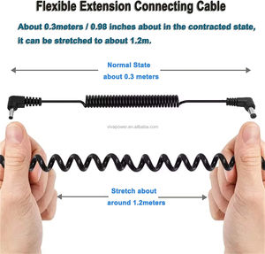 Cable de resorte 3011 a 5521 macho + LP-E5 DR-E5 de batería ficticia, acoplador DC para cámaras digitales <span class=keywords><strong>Canon</strong></span> <span class=keywords><strong>EOS</strong></span> Rebel XSi 450D 500D <span class=keywords><strong>1000D</strong></span> Kiss - Product Image 2