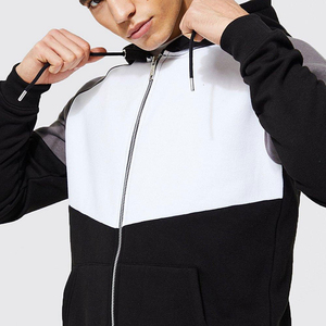 Conjunto Deportivo de Moda 2026 con Bloques de Color en Contraste, Sudadera con Capucha y Cremallera Completa de Felpa Técnica, Conjunto Urbano Informal para Correr, Corte Regular - Product Image 3