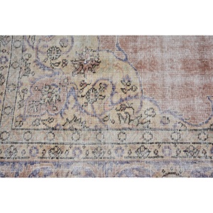 Alfombra Turca de 2x3.5 pies, Alfombra Pequeña Vintage, Alfombra de Lana a Cuadros Azul Marrón - Product Image 5