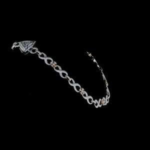 Bracelet Infinity en Moissanite Sertie de Pierres, Plaqué Rhodium, Bijoux Hip Hop Orthodoxes, Cadeau de Fête - Product Image 1