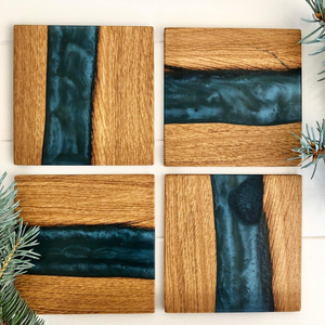 Ensemble de sous-verres ronds en résine époxy écologiques de luxe moderne pour bar, cuisine, cadeaux de pendaison de crémaillère et d'anniversaire par Saniya Handicraft - Product Image 4