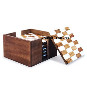 Ensemble de sous-verre à thé en résine et bois de qualité supérieure pour le réchauffement de la maison thé café vin boissons tasse sous-verre tapis et coussinets petit déjeuner utilisé - Product Image 4