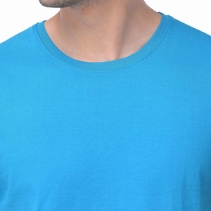 เสื้อยืดแขนสามส่วนสำหรับเด็กผู้ชายเสื้อคอกลมผ้าคอตตอนสีฟ้าแบบลำลองใส่100% เสื้อยืดโอเวอร์ไซส์ - Product Image 5
