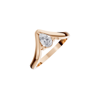 Aarinya Vintage A-<b>Frame</b> Teardrop Lab-Grown Diamond IGI Certified 14K Gold Modern Nested Brilliant Cut Chevron Solitaire Diamond - Product Image 5