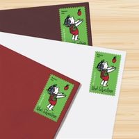 Stiker Perangko Pos Retro Karakter Kartun Vintage Kelas Satu AS, Perekat, Kertas Perangko Pos AS