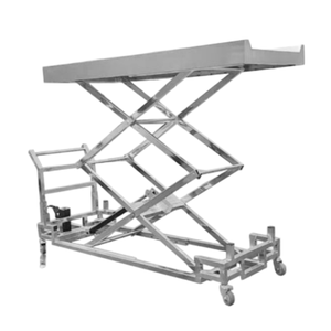 Carretilla elevadora de pedal hidráulica con bandeja de acero inoxidable 304 Elevador de carro de cadáver para uso hospitalario - Product Image 2