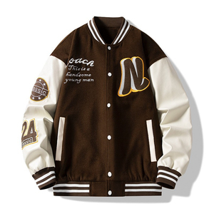 Varsity Bomber Jacket para equipos de béisbol universitarios Logotipo personalizado Lana Chenille Bordado Béisbol Varsity Chaquetas para hombres - Product Image 5
