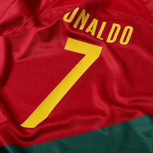 Ensemble de maillots de football du Portugal pour hommes, prix de gros, rouge et vert, sublimé, numéro 7, manches courtes, avec shorts et chaussettes - Product Image 5