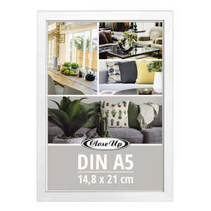 Lot de 2 cadres décoratifs en bois A5 (14,8 x 21 cm) en MDF blanc pour affiches et photos, idéal pour la maison, cadre peint pour tableaux - Product Image 1