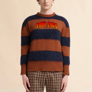 เสื้อสเวตเตอร์คอกลมแขนยาวสำหรับผู้ชายเสื้อสเวตเตอร์100% กันหดด้านหน้าติดโลโก้ออกแบบได้ตามต้องการ - Product Image 4