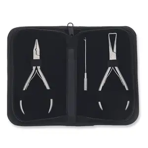 Tóc Mở Rộng Plier 2 Pcs Kit Băng Thép Không Gỉ Trong Phần Mở Rộng Tóc Plier Loại Bỏ Kìm Thiết Lập Với Dây Kéo Pouch