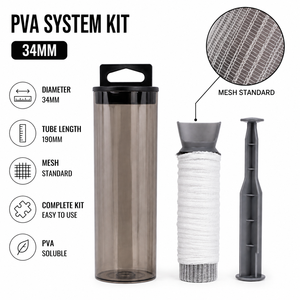 ชุดอุปกรณ์หลอดตาข่าย PVA ขนาด 34 มม. ละลายน้ำได้ 8 เมตร พร้อมชุด 3 ชิ้น สำหรับตกปลาคาร์พในน้ำจืด - Product Image 2