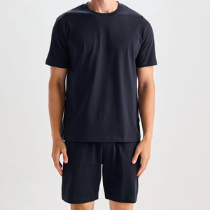 Conjunto de Pantalones Cortos a Juego para Hombre, Trajes Deportivos de Verano, Tejido de Algodón Transpirable, Conjunto de Dos Piezas con Logotipo Personalizado, Camiseta y Pantalones Cortos - Product Image 2