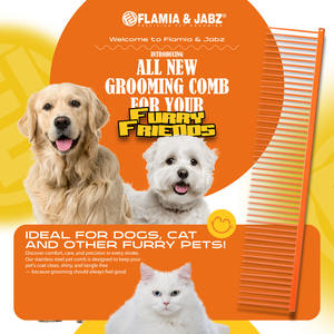 Professional Stainless Steel Pet Comb | Anti-Rust <b>Dog</b> & Cat <b>Grooming</b> <b>Tool</b> with Rounded Pins for Tangle Removal - Product Image 2