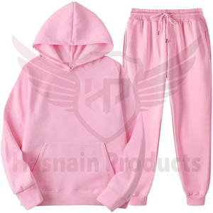 Vente en gros Logo personnalisé Ensemble de sport décontracté pour femmes respirant grande taille hiver Streetwear couleur unie sweats à capuche survêtement - Product Image 3