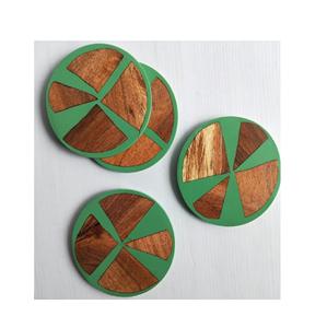 Imperial Luxury Round <b>Placemat</b>/Pad <b>Set</b> of 6 Bulk Wood Table <b>Coaster</b> for Tea Cups/Coffee Mugs Home Use Stone <b>Coasters</b> - Product Image 2