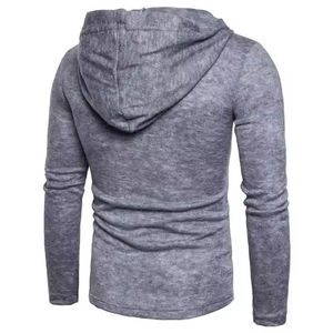 Sudadera con Capucha para Hombre de Alta Calidad, Manga Larga, Color Sólido, Bordado con Pedrería, 100% Algodón, Nueva Moda Otoño Invierno - Product Image 3