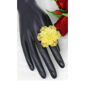 Bagues Bagues de Doigt Dubai Indien Arabe Plaqué Or classique ethnique doré grande taille bagues de doigt taille réglable - Product Image 1